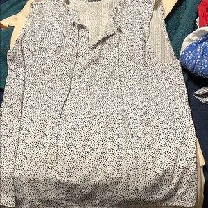 Adrianna Papell White Tie Front Blouse